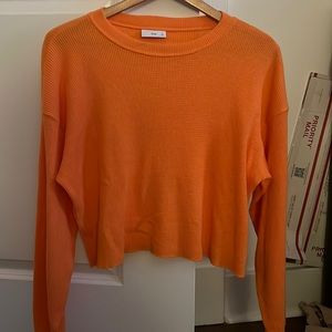 Aritzia TNA orange thermal long sleeve